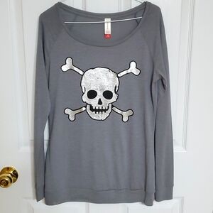 Skull Graphic Halloween Long-Sleeve T-shirt
